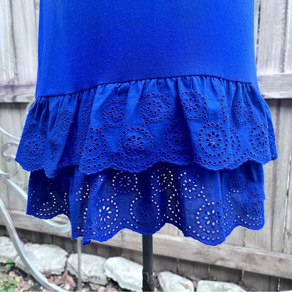 Cha Cha Vente Blue Ruffle Trimmed Tank Top; Size PM - Picture 3 of 8